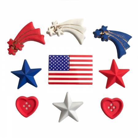 Stars and Stripes Theme Buttons BG-4330