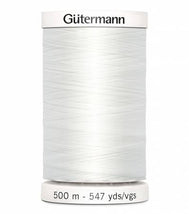 Thread White Polyester 547YD Gutermann
