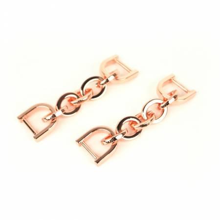 Two Rose Gold Chain Strap Connectors 1/2" STS189C