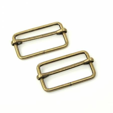 Two Slider Buckles 1 1/2" Antique STS127AT