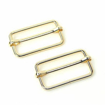 Two Slider Buckles 1 1/2" Gold STS127GT