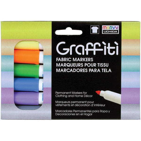 Uchida Graffiti Fabric Markers 6PC Pastel Set 560-6P