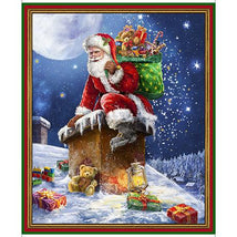 Up On The Housetop-Santa DownThe Chimney 38" Panel 1649-29703-X
