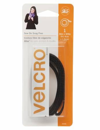 VELCRO® Brand Fastener Snag Free Strip Black 3/4in x 36in 90666V