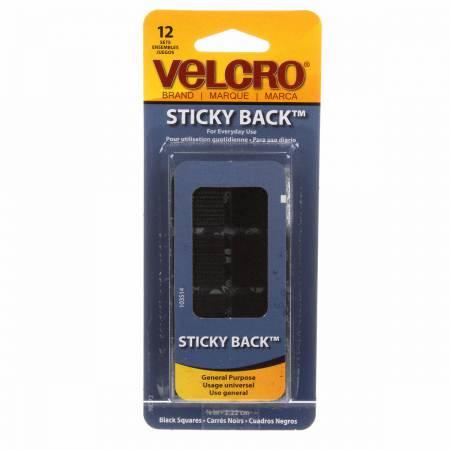 VELCRO® Brand Fastener Sticky Back Squares Black 7/8in 90072V
