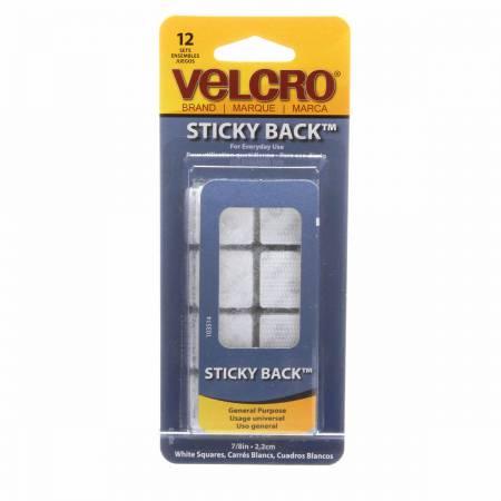 VELCRO® Brand Fastener Sticky Back Squares White 7/8in 90073V