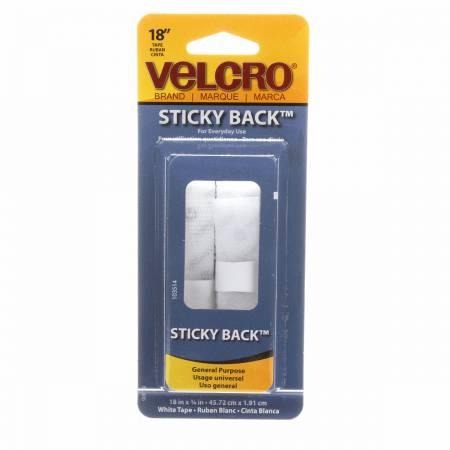 VELCRO® Brand Fastener Sticky Back Tape White 3/4in x 18in 90079V