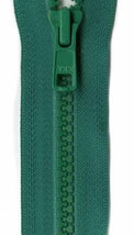 Vislon 1-Way Separating Zipper 18in Kelly Green VSP18-540
