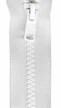 Vislon 1-Way Separating Zipper 20in White VSP20-501