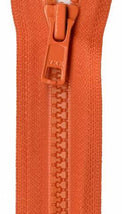 Vislon 1-Way Separating Zipper 24in Burnt Orange VSP24-523
