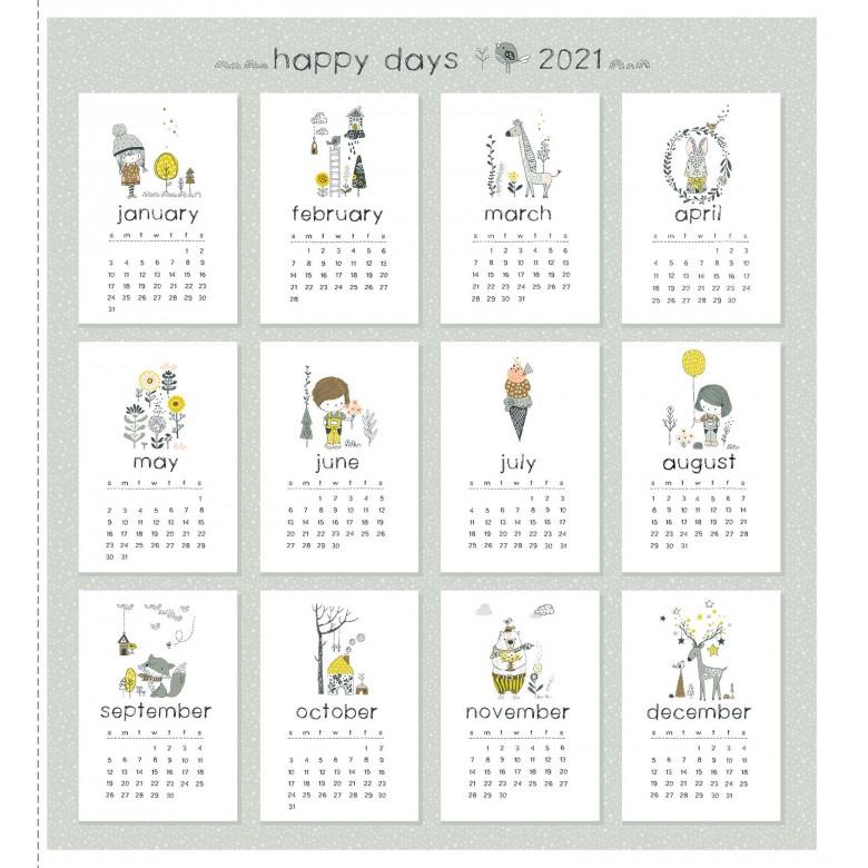 Whimsical-Happy Days 2021 24"Panel DC9539-WHIT-D