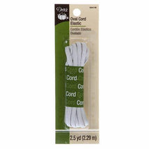 White Oval Cord Elastic 2-1/2yds 9341W
