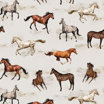 Wild Horses Racing-Cream HORSE-CD2630-CREAM