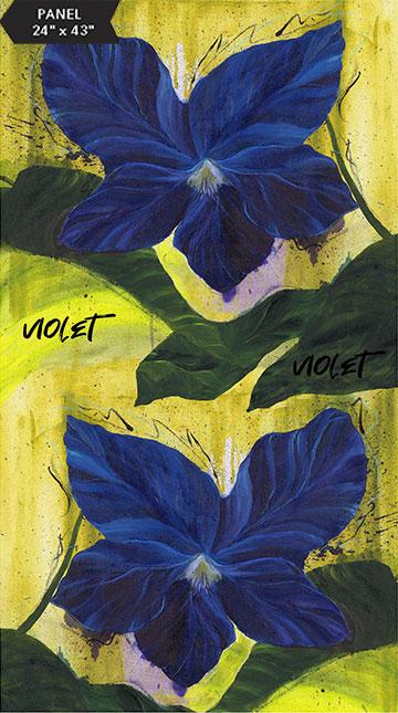 Wildflower-24" Violet Panel Lemon 40078-52