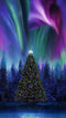 X-Mas Tree Under Aurora Borealis PANEL-CD2010-MULTI