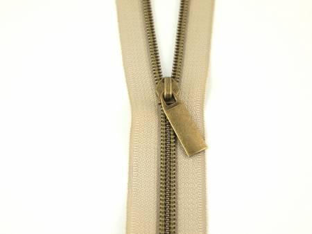 Zippers By The Yard Beige Tape/Antique Teeth ZBY5C24