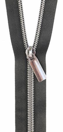 Zippers By The Yard Black Tape3 yds #5 nylon coil & 9 gunmetal black pulls