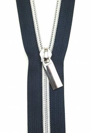 Zippers By The Yard Navy Nickel Pulls